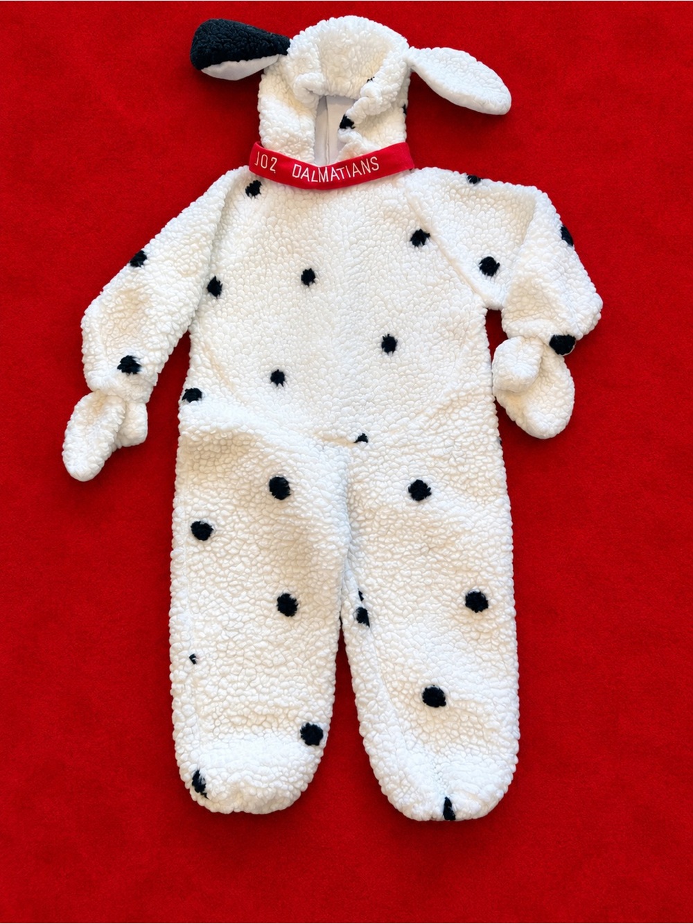 Disney 90s 102 Dalmatian Fleece One-Piece Halloween Costume MAKES BARKING SOUNDS